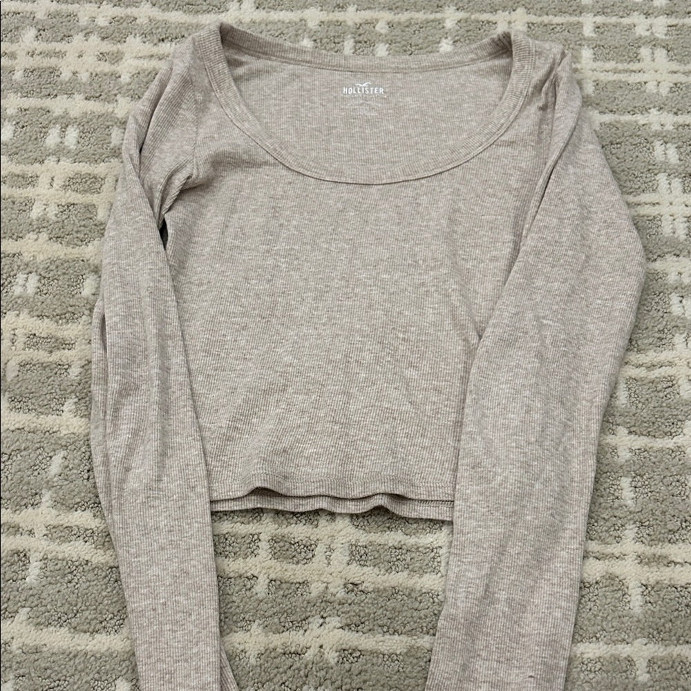 Hollister Women's Light Brown Long Sleeve Blouse